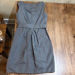 Lida Baday silk blend Gray Midi Sleeveless Cocktail Shift Dress size 10